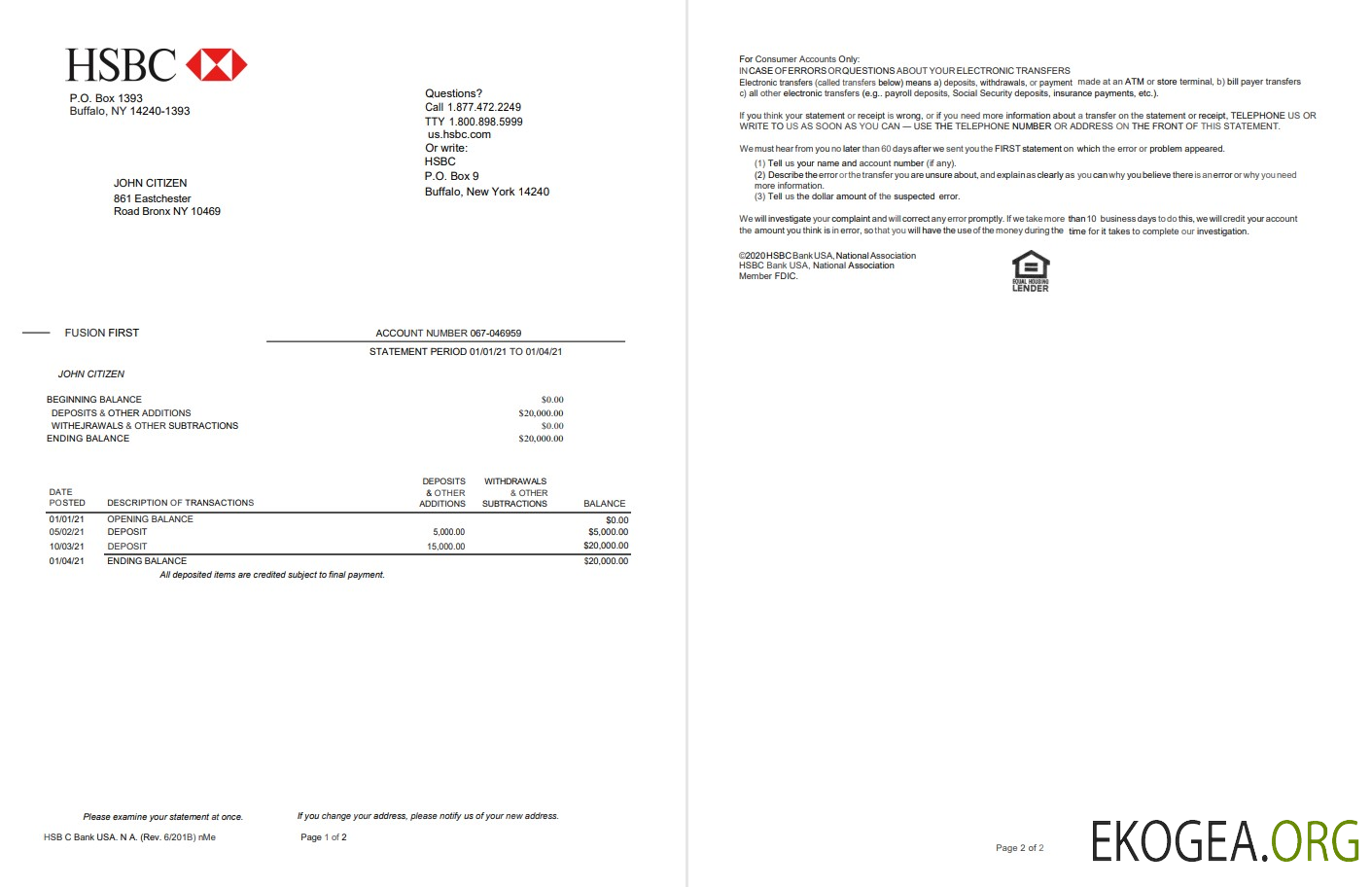 États Unis HSBC 2 pages Version 2
